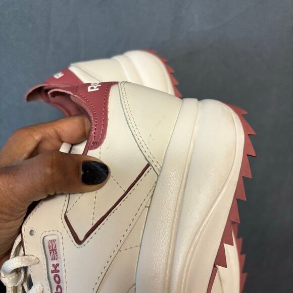 Reebok Women’s Classic Leather Ripple Shoes Cream Pink Size 9.5 Momcore Comfy - Picture 9 of 11